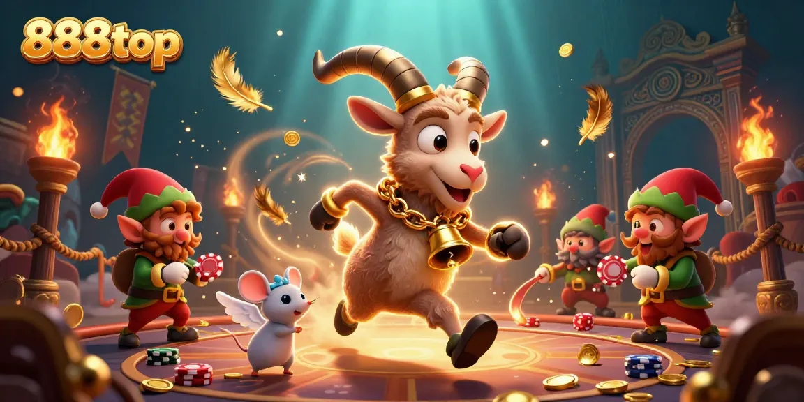 Join the fun at 888top as the Krampus goat hosts a dynamic casino scene with fantasy elements and thrilling games.