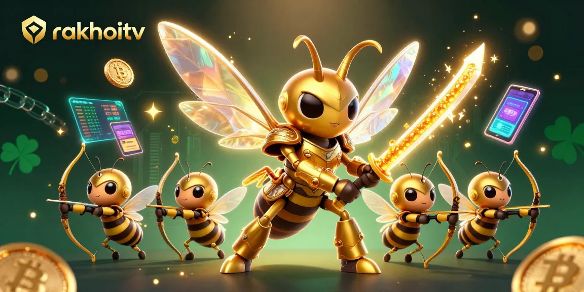 Experience the excitement of rakhoitv with dynamic golden hornet warriors and crypto treasures in a vibrant casino showdown.