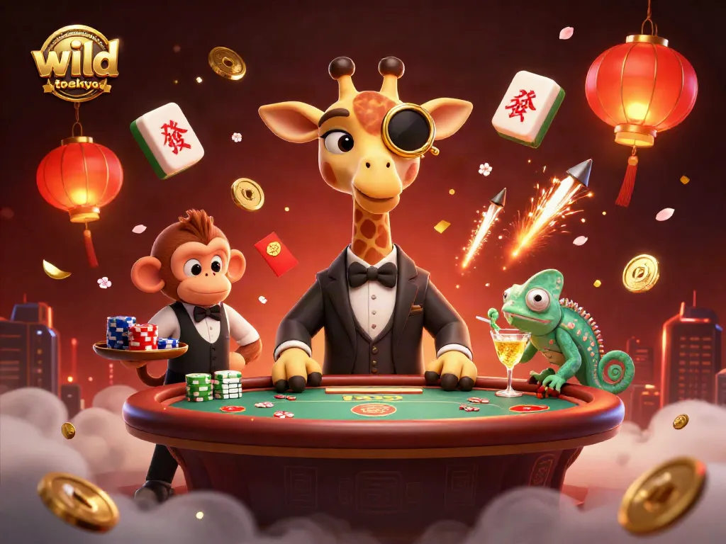 Engage with codice promozionale wild tokyo casino while enjoying a vibrant 3D casino scene featuring unique characters.