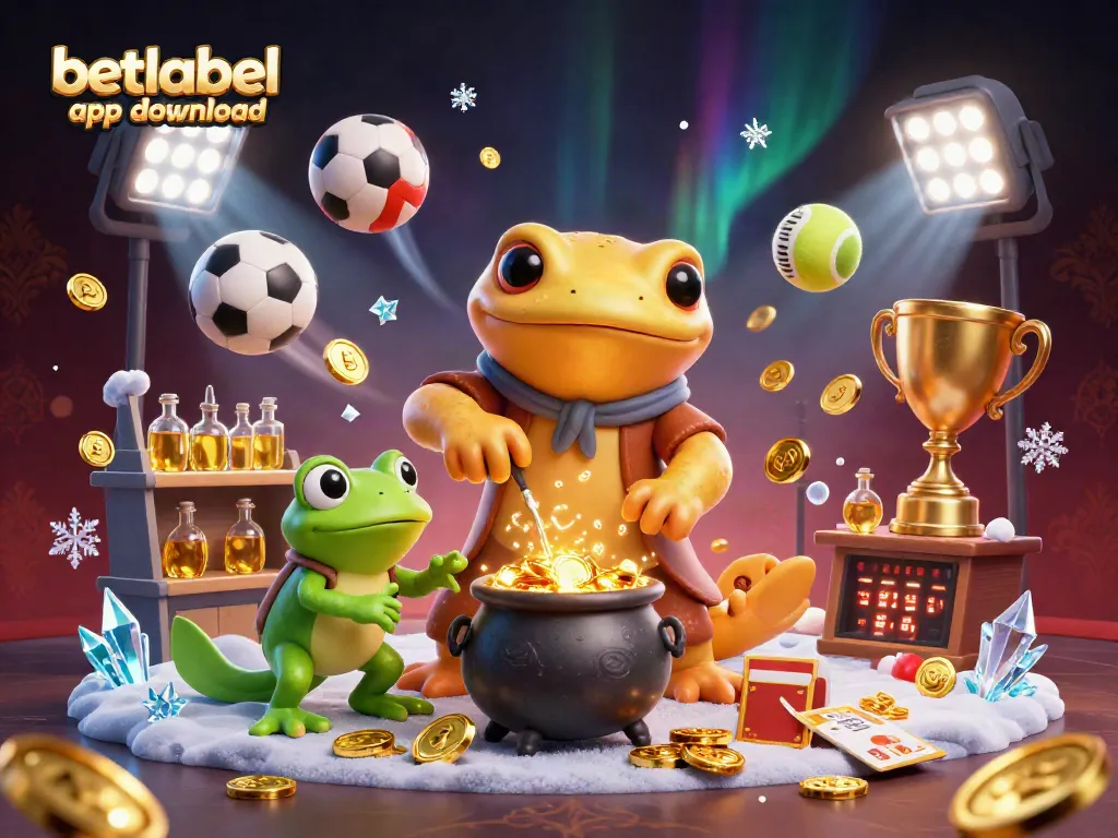 Experience the excitement of betting with BetLabel app download, featuring a vibrant 3D casino illustration.