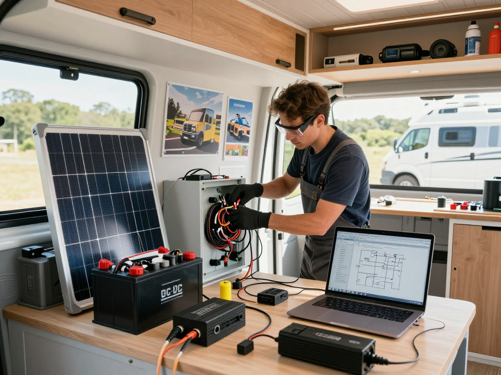 rokok88 slot login for van electrical upgrades in a vibrant workshop