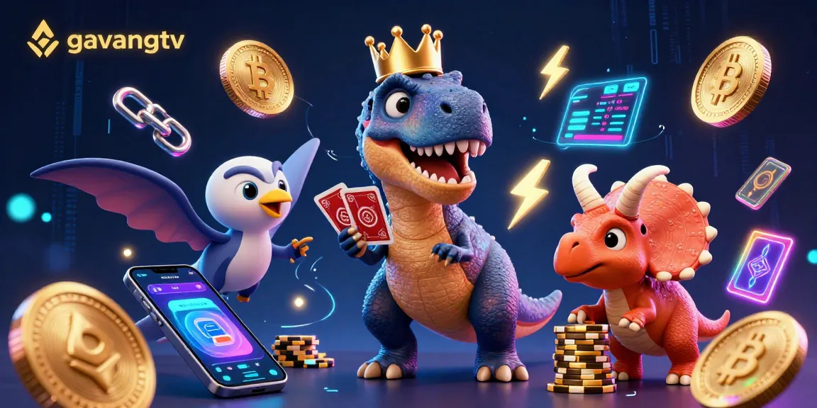 Experience gaming excitement with gavangtv's vibrant 3D digital casino scene featuring thrilling crypto elements.