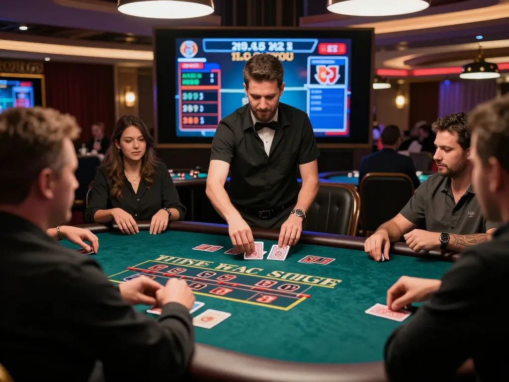 Engaged players participating in a live dealer game at nk88, showcasing excitement and strategy.